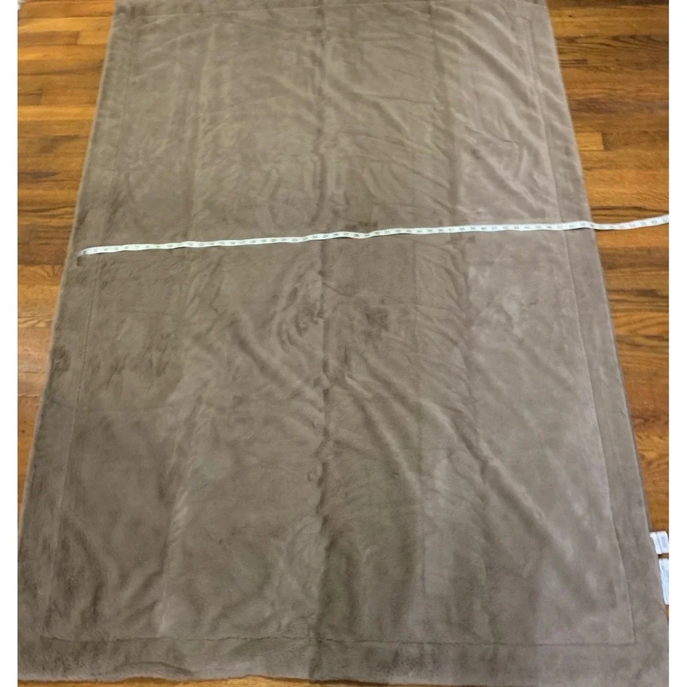 Better Homes & Gardens Throw Blanket Unisex 50x70 Taupe Faux Fur Ruched